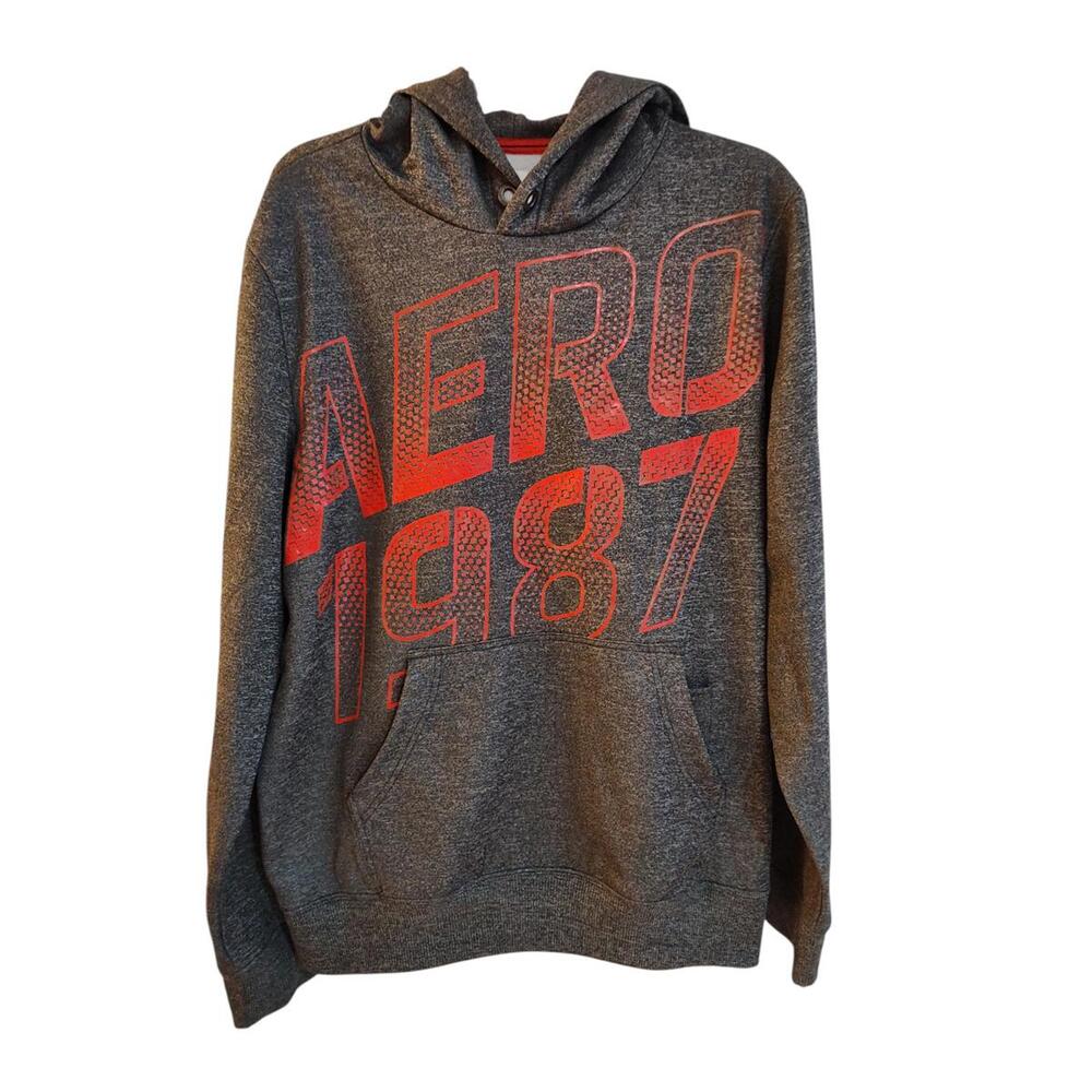 Aeropostale 1987 Gray‎ XL Pullover Hoodie Sweatshirt - Picture 2 of 7